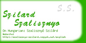 szilard szalisznyo business card